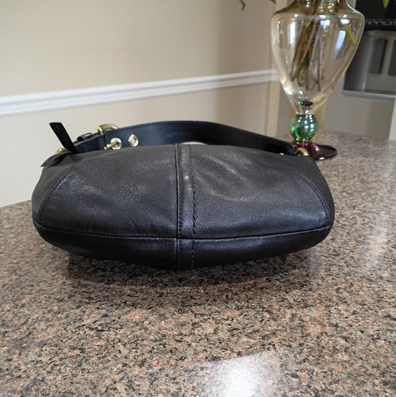 COACH Mini Black Soft Pebbled Leather Hobo Shoulder Bag Y2k - Picture 16 of 17